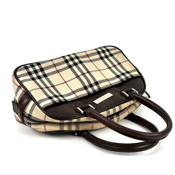 Burberry Nova Check Beige and Brown Plaid Handbag - Picture 3 of 14